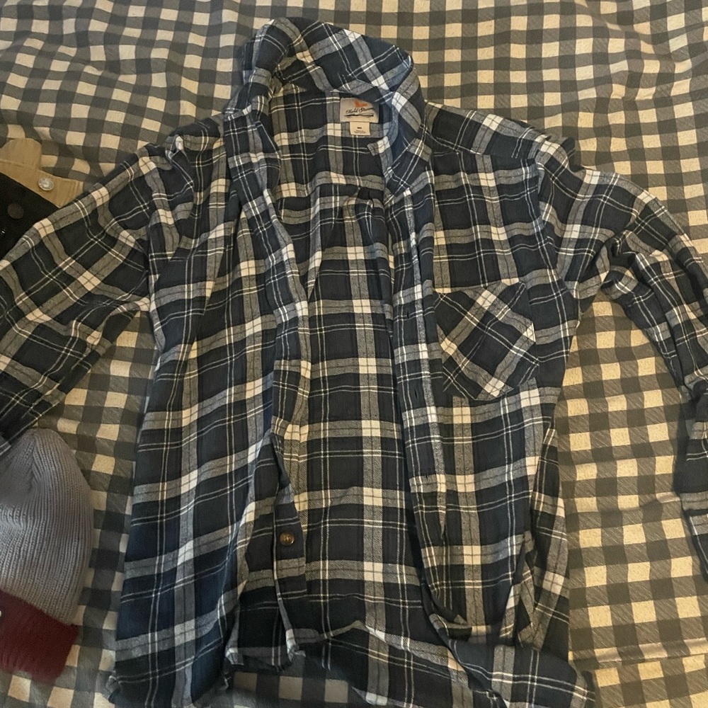Blue and white flannel